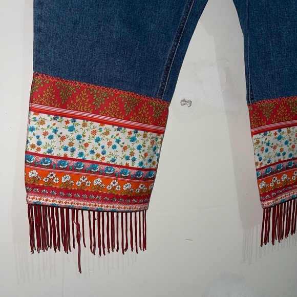 Calvin Klein boho Beaded Cropped Jeans - Picture 3 of 9